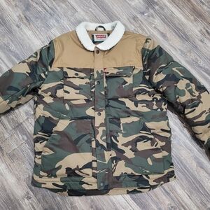 LEVI'S Men's Diesel Faux Shearling Lined Camouflage Jacket M. Like new